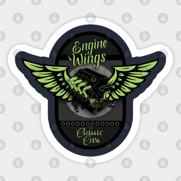 Engine Wings Sticker by CTShirts